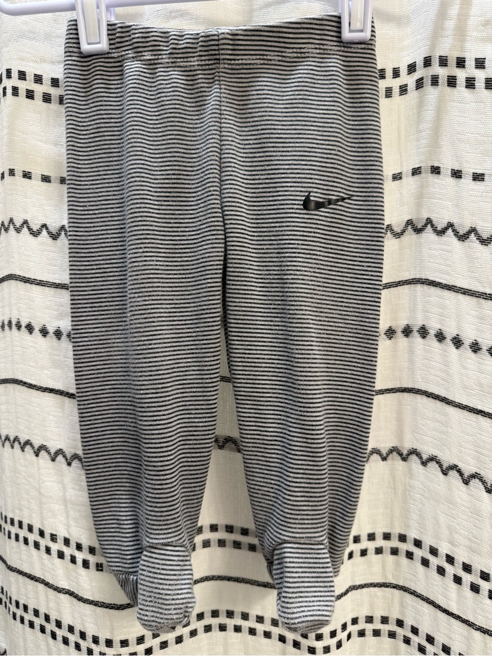 Nike Gray & Black Striped Footed Leggings
